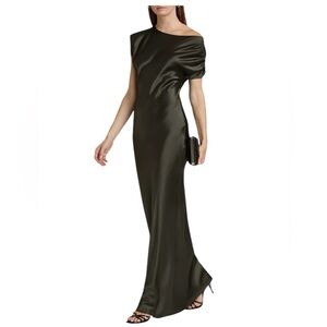 Amanda Uprichard | Dresses | Amanda Uprichard New Black Elroy 0 Silk  Asymmetrical Maxi Dress Size Small | Poshmark